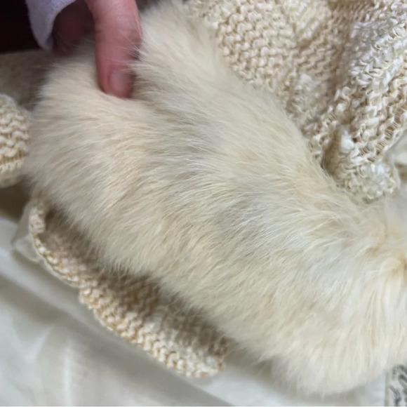 Vintage 1960s A Winter Product Crop Jacket Fur Trim Size S Cream - Picture 8 of 9